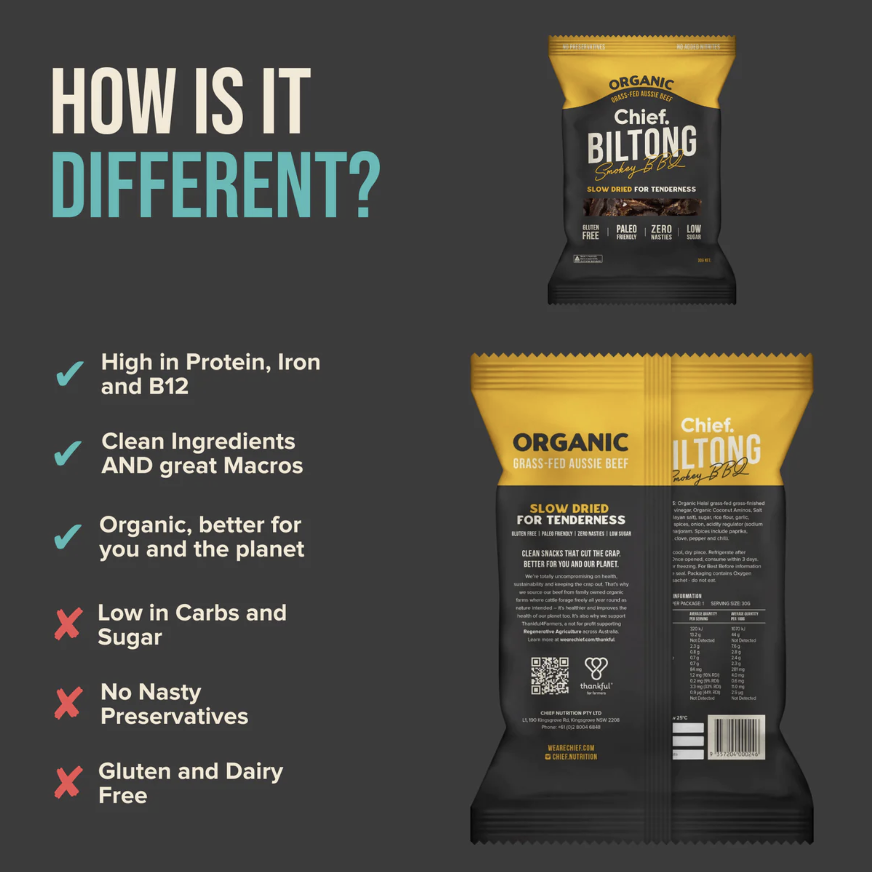 Smokey BBQ Biltong 30g - Chief